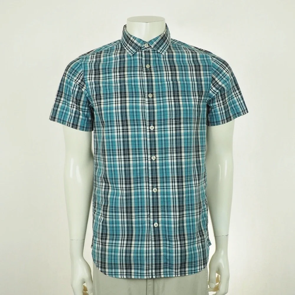 The North Face Hammetts Button Down Shirt Mens Small Blue Plaid Casual Outdoor